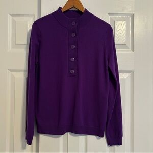 Sezane Timothy Jumper Sweater Size Medium 100% Merino Wool Purple Violet